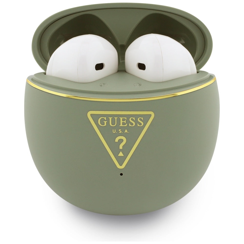 Handsfree Bluetooth Guess Script Print, TWS, Κακί