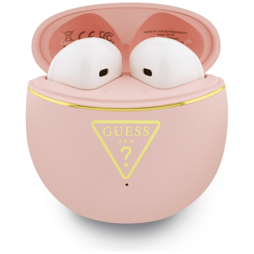 Handsfree Bluetooth Guess Script Print, TWS, Pink