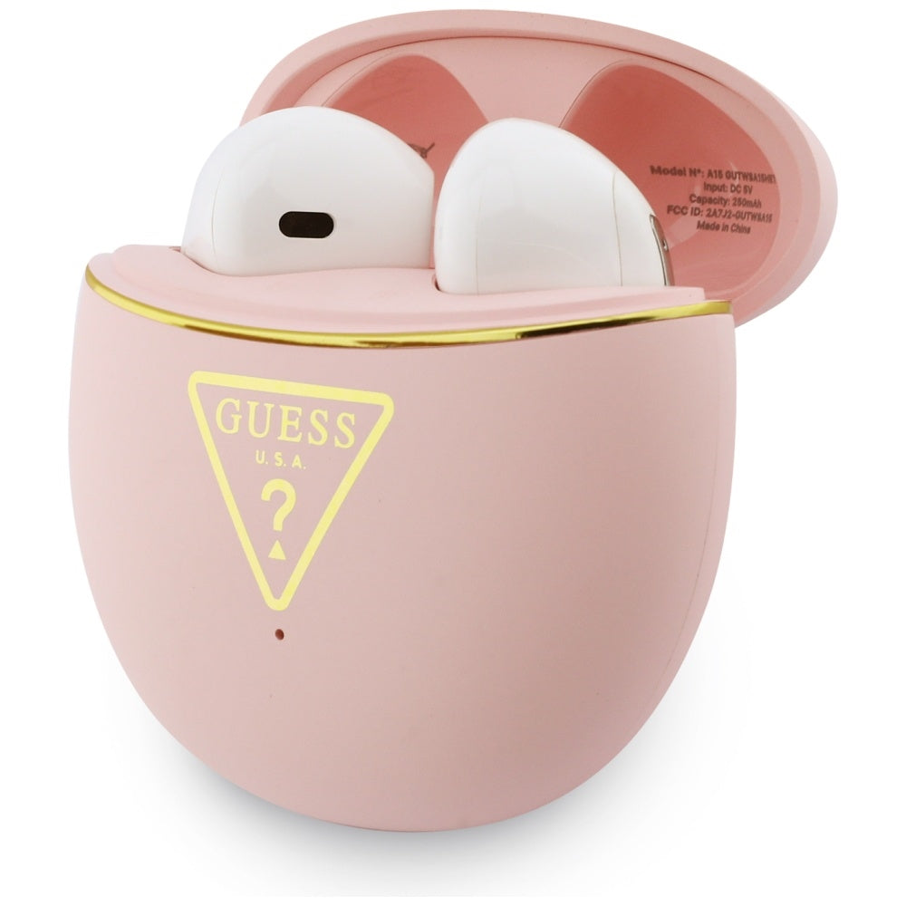 Handsfree Bluetooth Guess Script Print, TWS, Pink