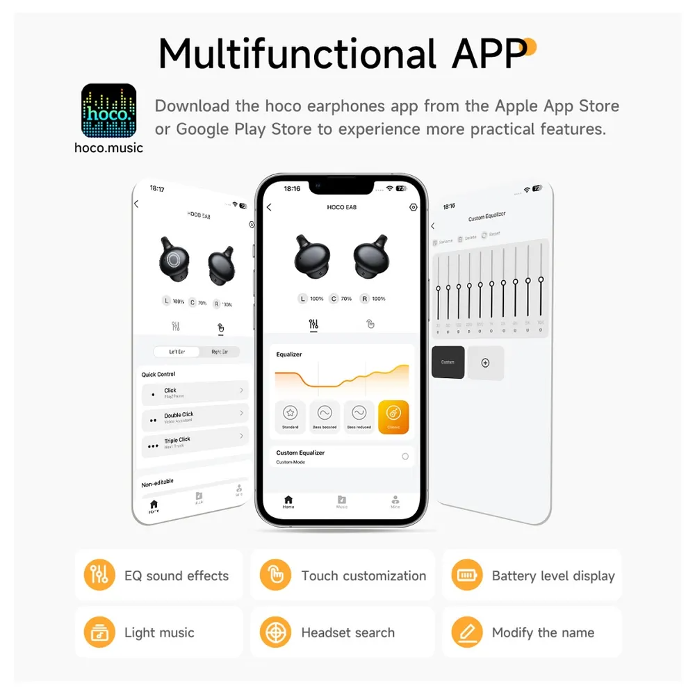 Handsfree Bluetooth HOCO EA8, TWS, Λευκό