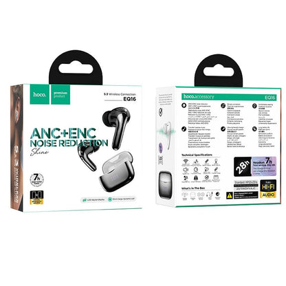 Handsfree Bluetooth HOCO EQ16, TWS, ANC, Μαύρο