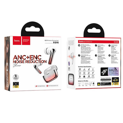 Bluetooth Handsfree Bluetooth HOCO EQ16, TWS, ANC, κόκκινο 