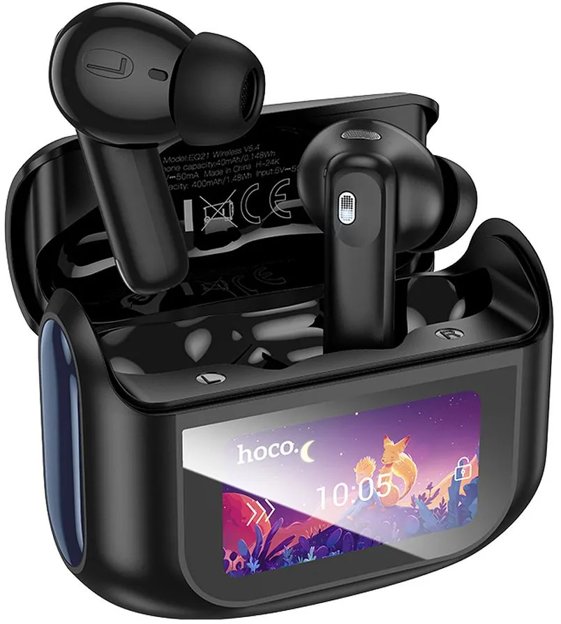 Handsfree Bluetooth HOCO EQ21, TWS, ANC, Μαύρο