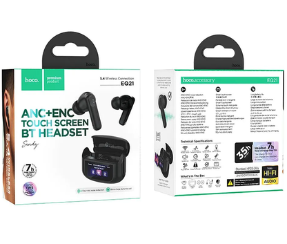 Handsfree Bluetooth HOCO EQ21, TWS, ANC, Μαύρο
