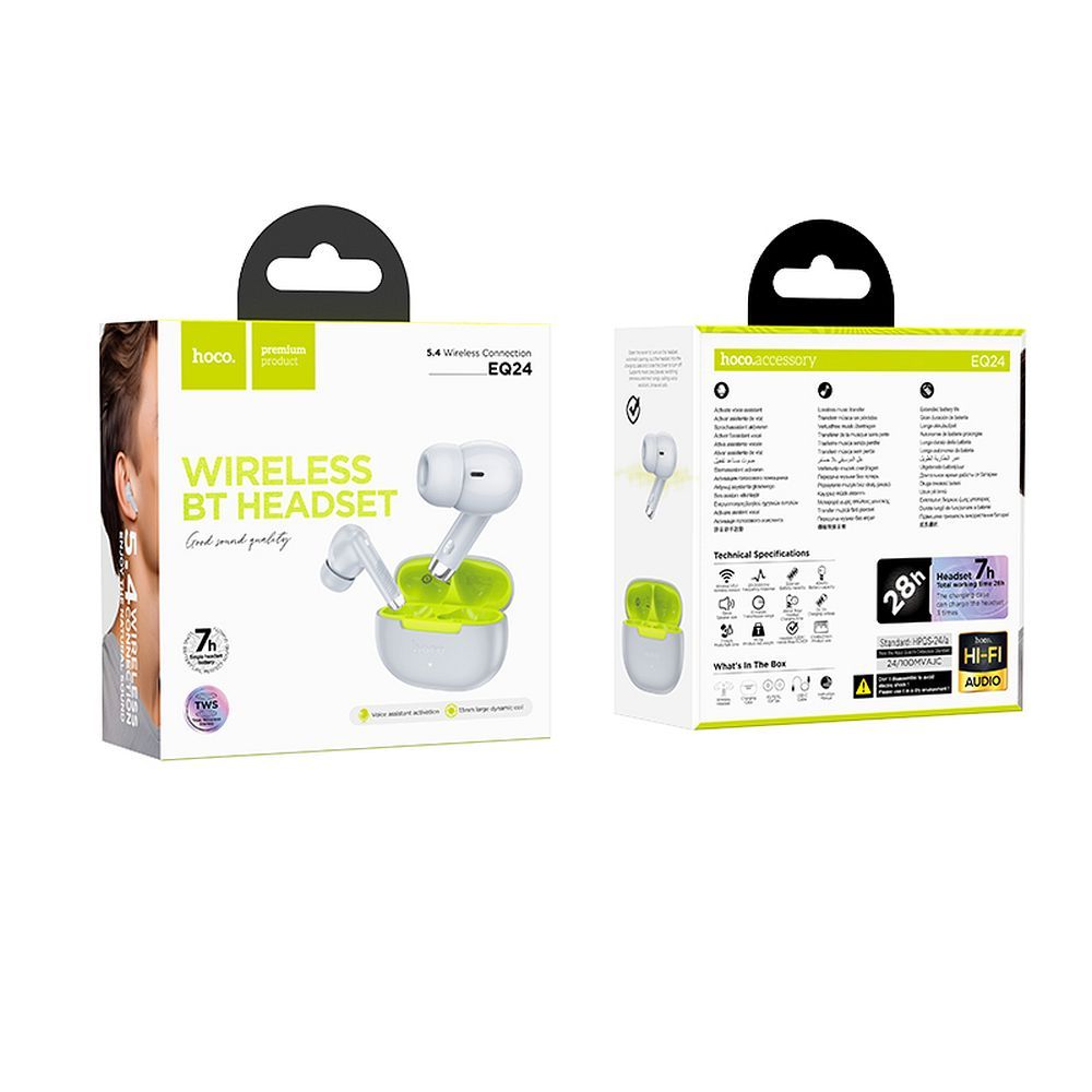 Handsfree Bluetooth HOCO EQ24, TWS, Γκρι