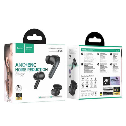 Bluetooth Handsfree Bluetooth HOCO EQ5, TWS, ANC, Μαύρο 