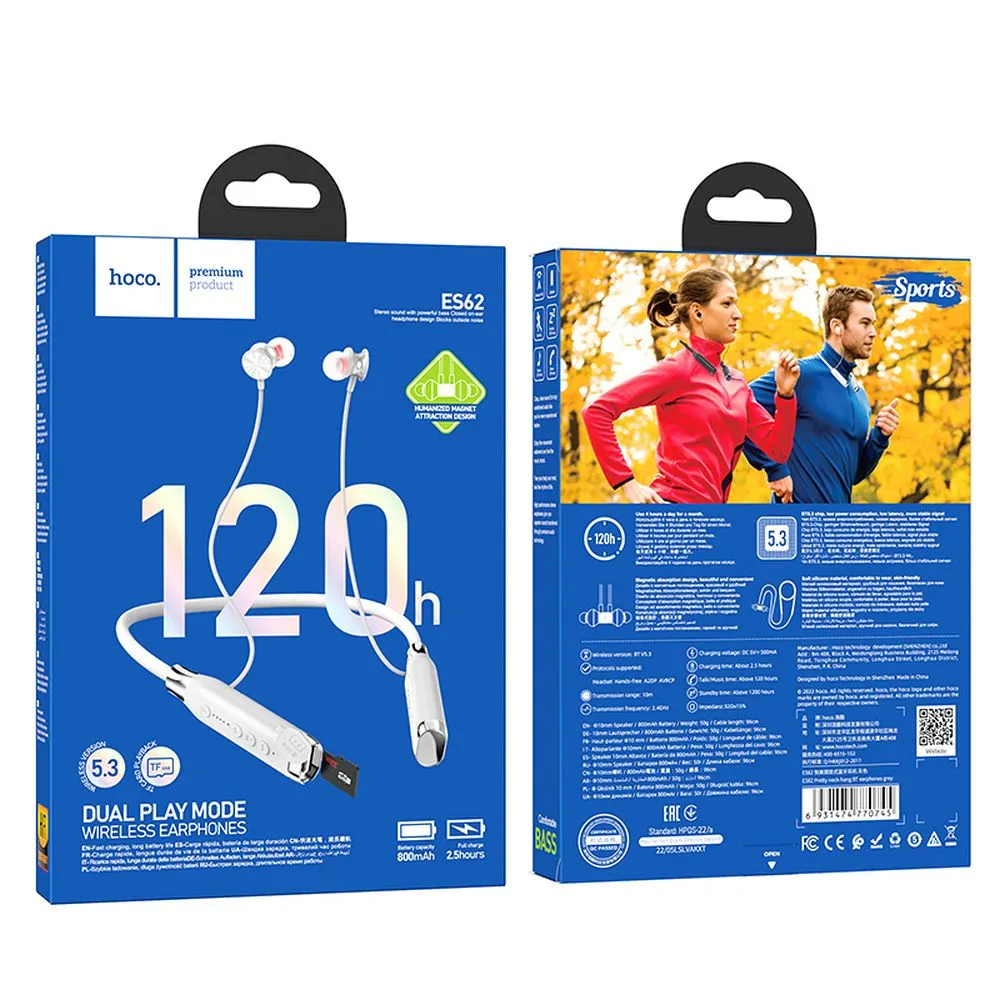 Handsfree Bluetooth HOCO ES62, A2DP, Γκρι