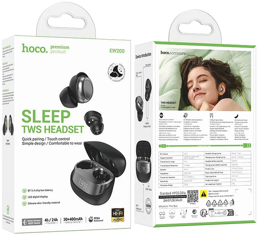 Handsfree Bluetooth HOCO EW200, TWS, Μαύρο