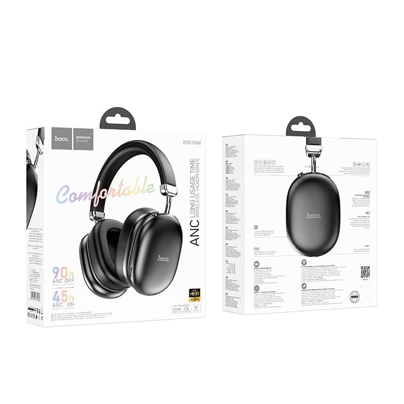 Bluetooth Handsfree HOCO W35 Max, A2DP, ANC, Black