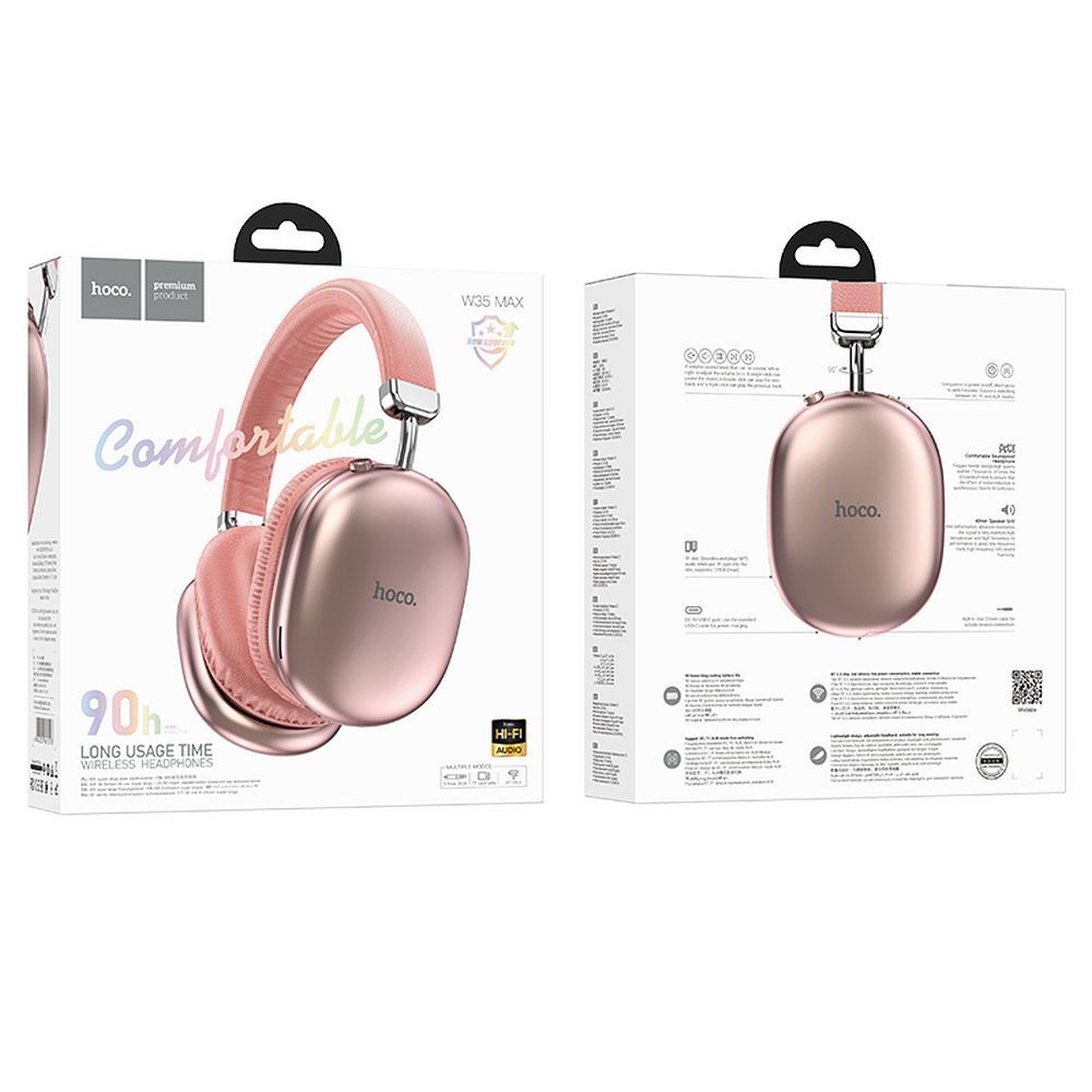 Handsfree Bluetooth HOCO W35 Max, A2DP, Ροζ