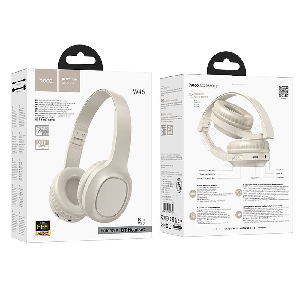 Handsfree Bluetooth HOCO W46, A2DP, Λευκό