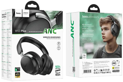 Handsfree Bluetooth HOCO W53 Plus, A2DP, ANC, Μαύρο