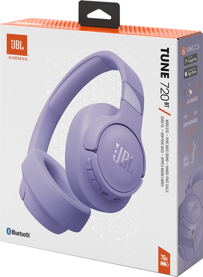 Bluetooth handsfree JBL Tune 720BT, MultiPoint, A2DP, μωβ JBLT720BTPUR