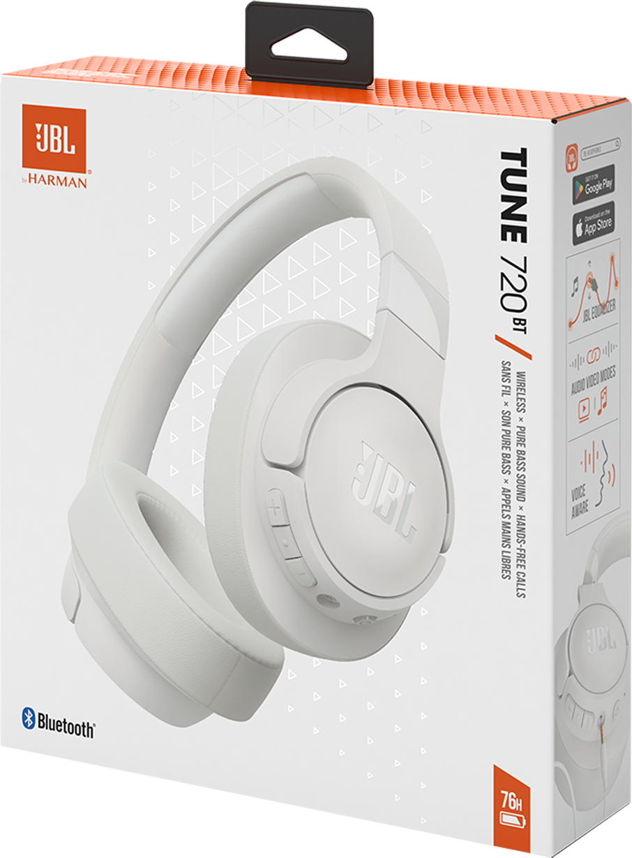 Bluetooth handsfree JBL Tune 720BT, MultiPoint, A2DP, λευκό 