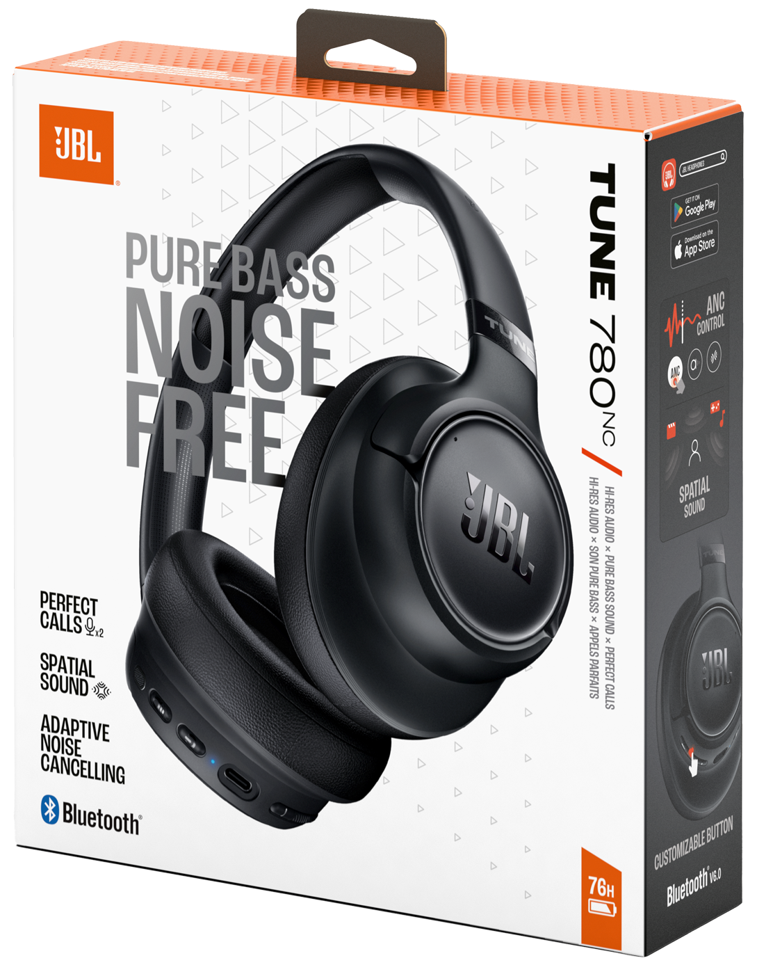 Handsfree Bluetooth JBL Tune 780NC, MultiPoint, A2DP, ANC, Μαύρο JBLT780NCBLK