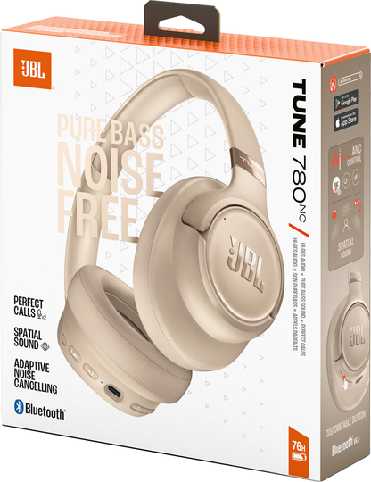 Handsfree Bluetooth JBL Tune 780NC, MultiPoint, A2DP, ANC, Μπεζ JBLT780NCBEG