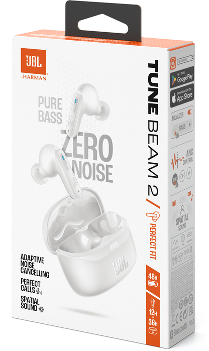 Handsfree Bluetooth JBL Tune Beam 2, TWS, ANC, MultiPoint, Λευκό JBLTBEAM2WHT