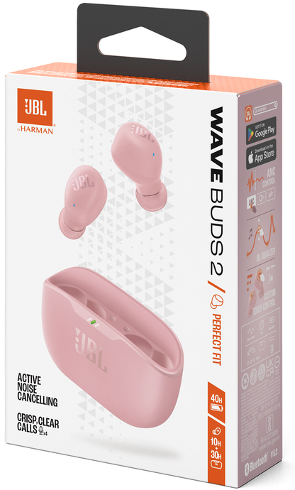 Handsfree Bluetooth JBL Wave Buds 2, TWS, ANC, MultiPoint, Ροζ JBLWBUDS2PIK