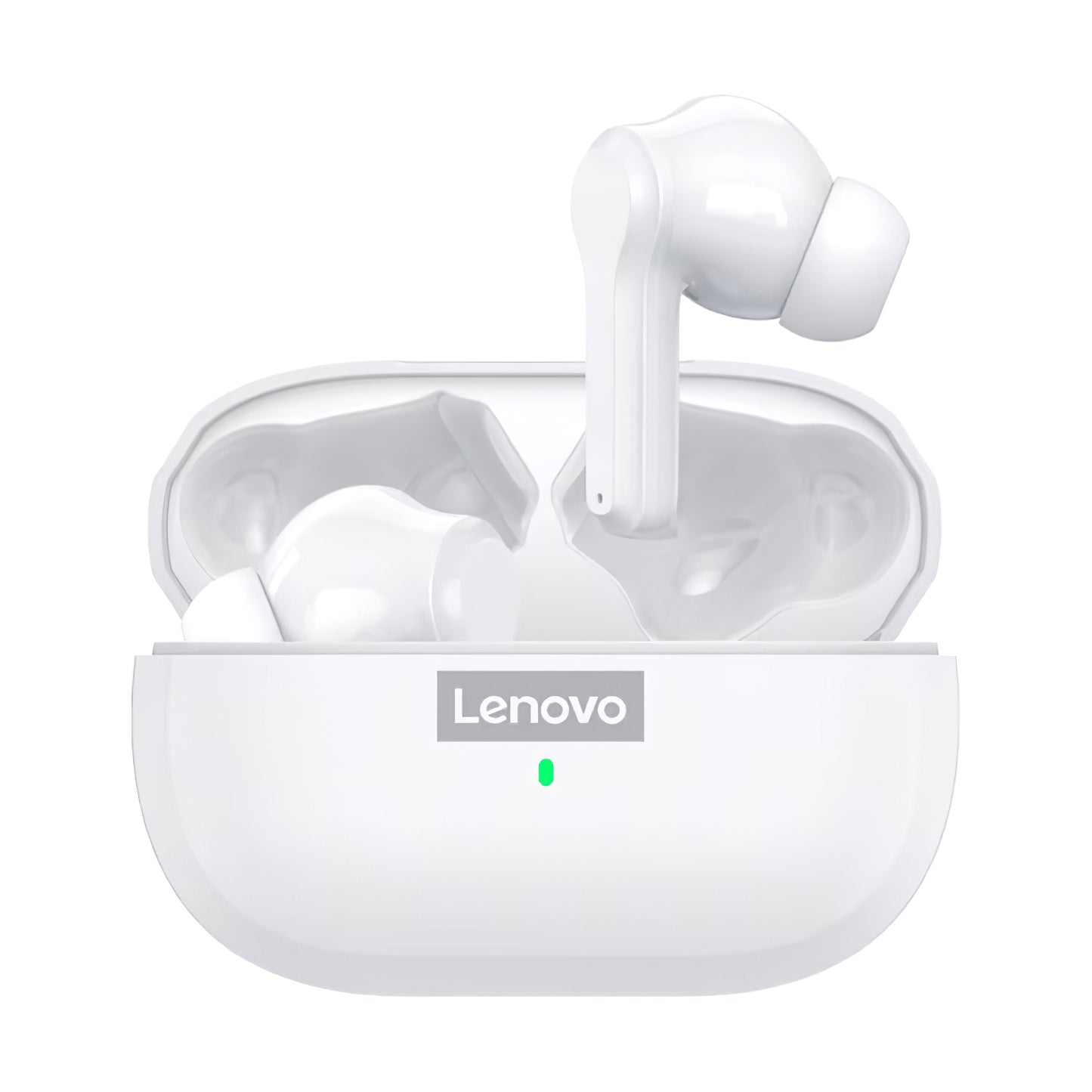 Bluetooth handsfree Lenovo LP1S, TWS, Λευκό 