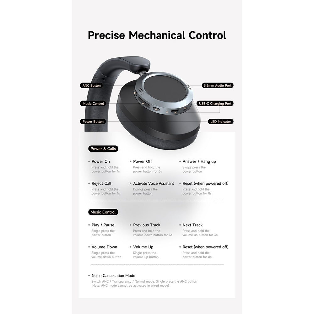 Handsfree Bluetooth McDodo HP-5821 T03, A2DP, ANC, Μπεζ