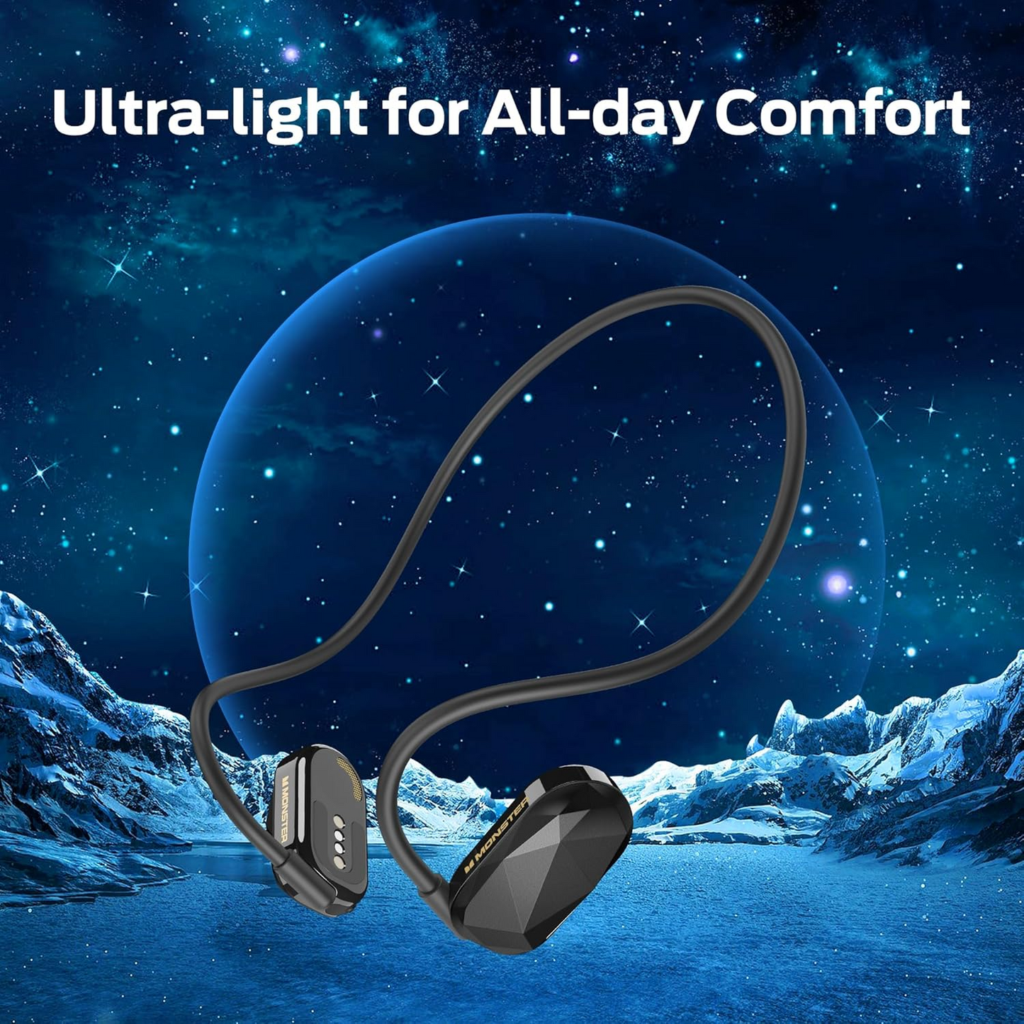 Ασύρματο ακουστικό Bluetooth Monster Aria Free, A2DP, Μαύρο