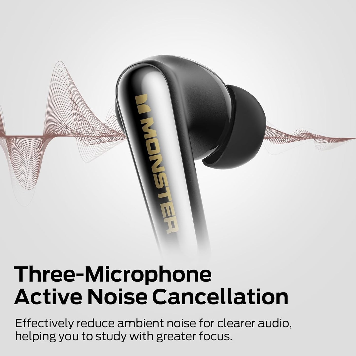 Ασύρματα ακουστικά Bluetooth Monster Clarity 200, TWS, ANC, Μαύρο