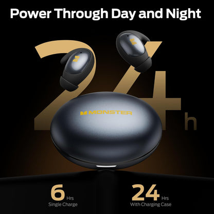 Ασύρματα ακουστικά Bluetooth Monster Sleep Ear100, TWS, Μαύρο