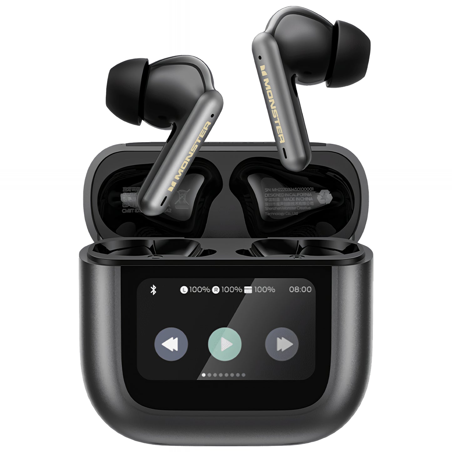 Ασύρματα ακουστικά Bluetooth Monster TH300, TWS, Μαύρο