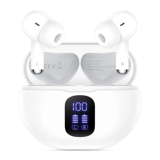 Handsfree Bluetooth Tech-Protect Ultraboost Pro G2, TWS, Λευκό