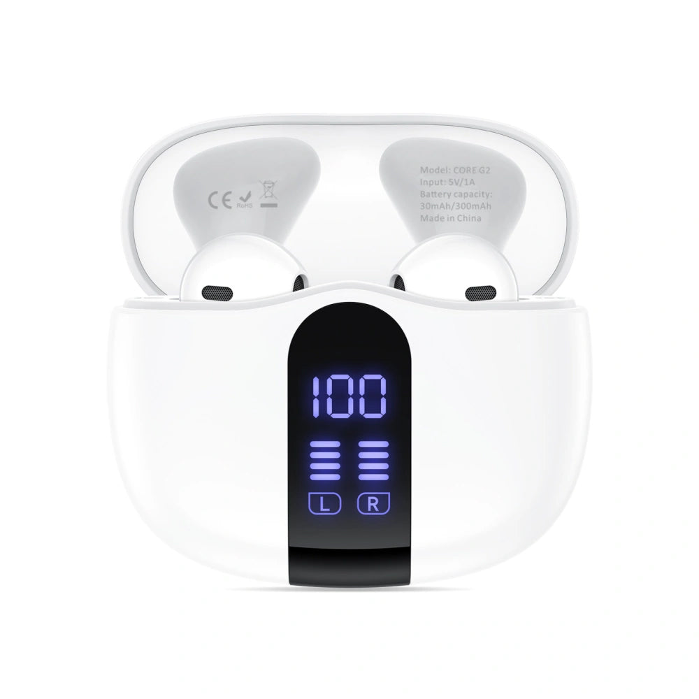 Ασύρματο ακουστικό Bluetooth Tech-Protect Ultraboost Core G2, TWS, Λευκό