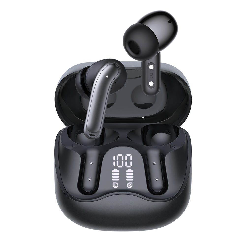 Handsfree Bluetooth Techsuit CW5 EchoFit Pro, TWS, ANC, MultiPoint, Μαύρο