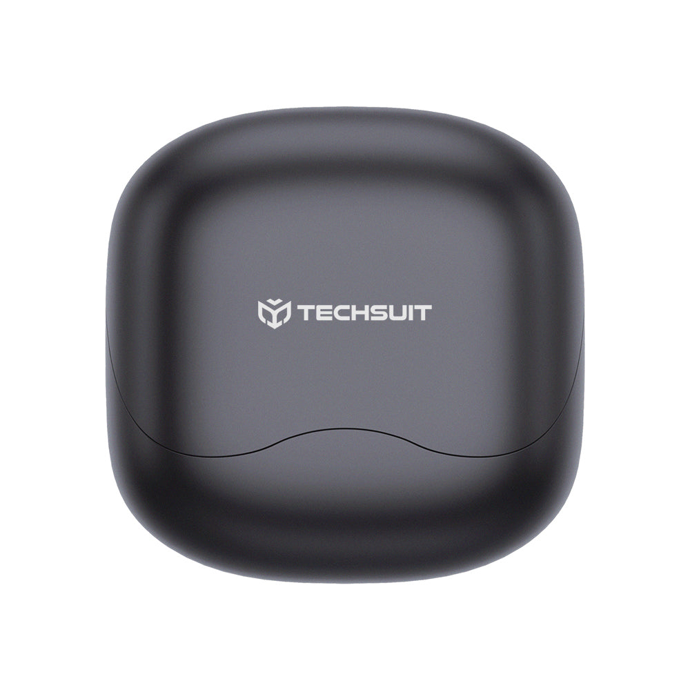 Handsfree Bluetooth Techsuit CW5 EchoFit Pro, TWS, ANC, MultiPoint, Μαύρο