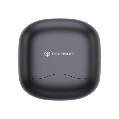 Handsfree Bluetooth Techsuit CW5 EchoFit Pro, TWS, ANC, MultiPoint, Μαύρο