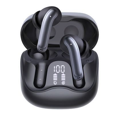 Handsfree Bluetooth Techsuit CW5 EchoFit Pro, TWS, ANC, MultiPoint, Μαύρο