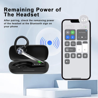 Techsuit Hearyo A6L Bluetooth Call Center Headset, Black