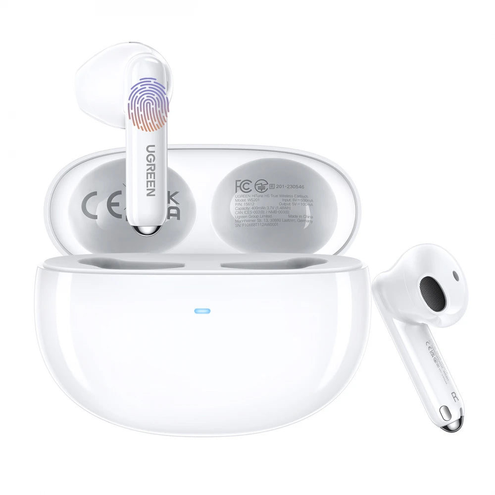 Handsfree Bluetooth UGREEN HiTune H5 WS201, TWS, Λευκό
