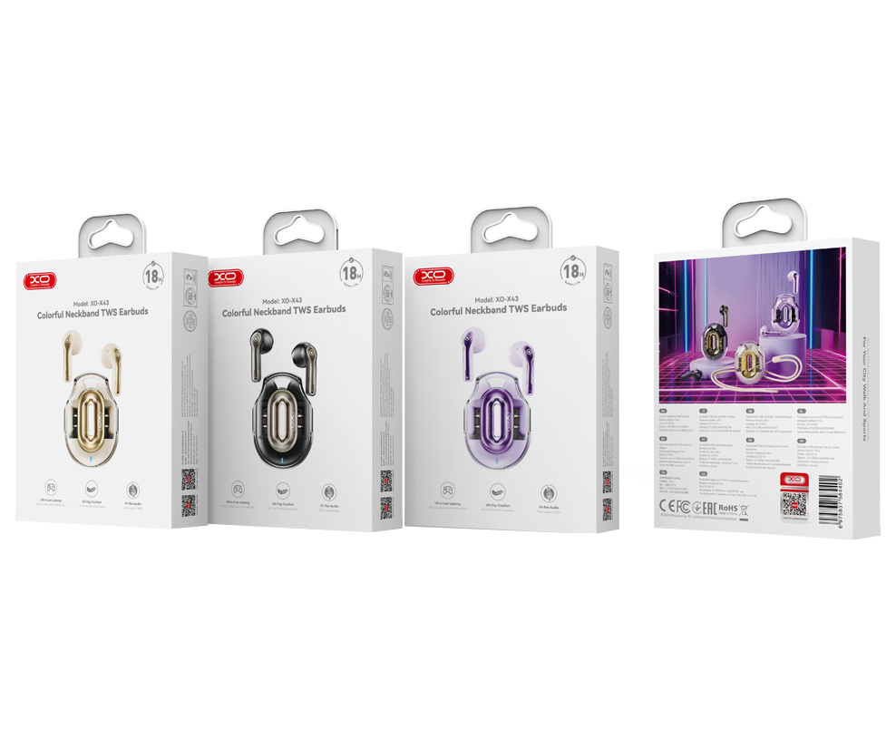 Ασύρματο ακουστικό Bluetooth XO Design X43, TWS, Μαύρο