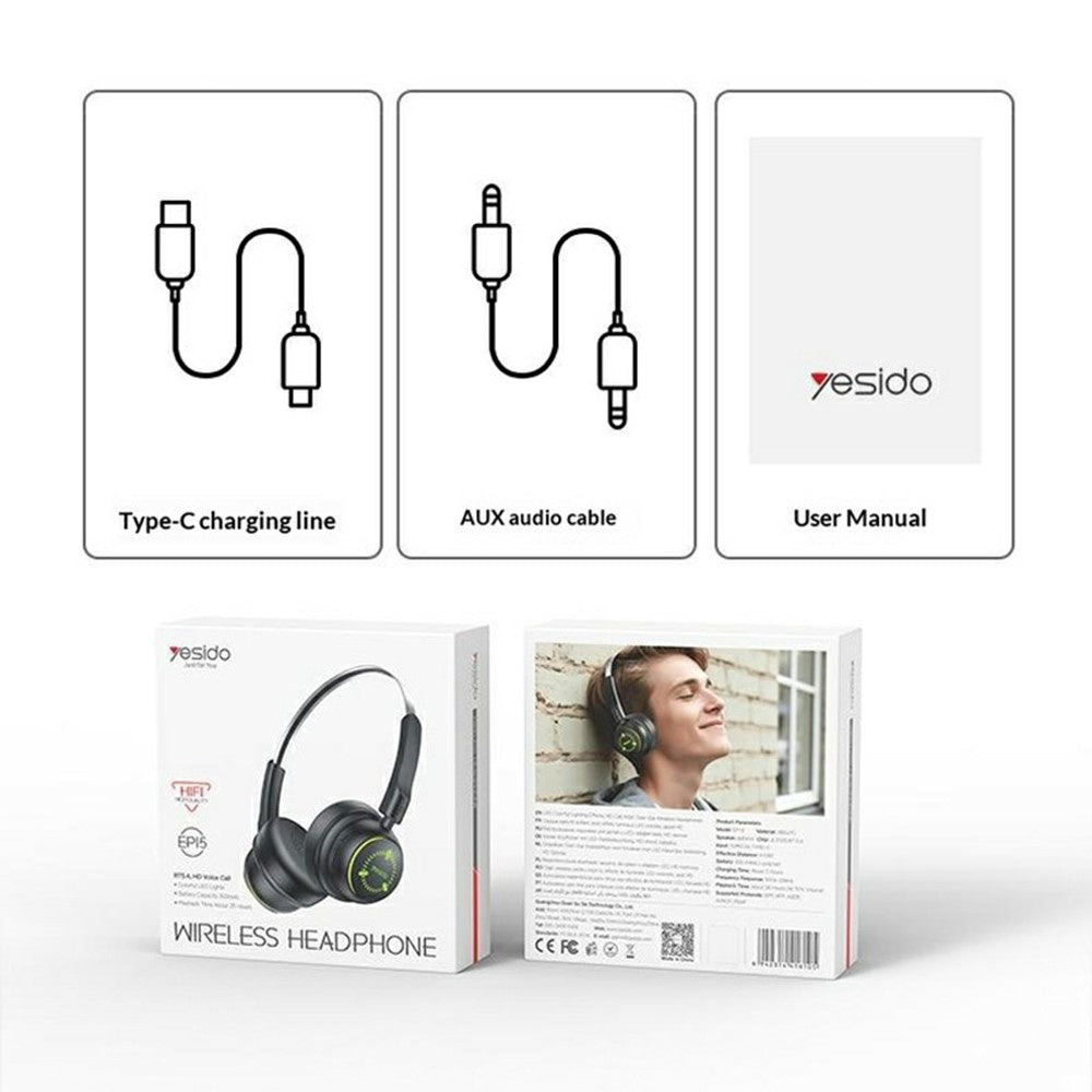 Handsfree Bluetooth Yesido EP15 Kids, A2DP, Μαύρο