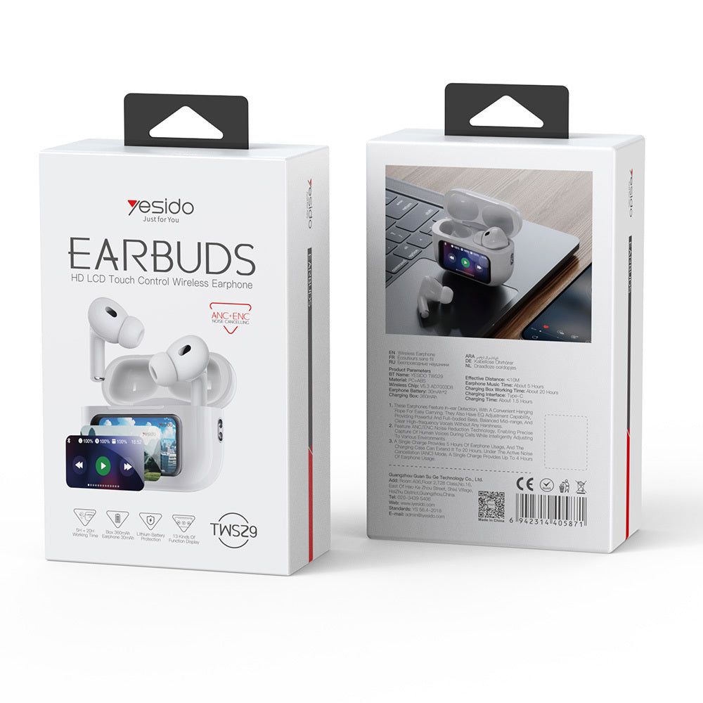 Handsfree Bluetooth Yesido TWS29, TWS, White