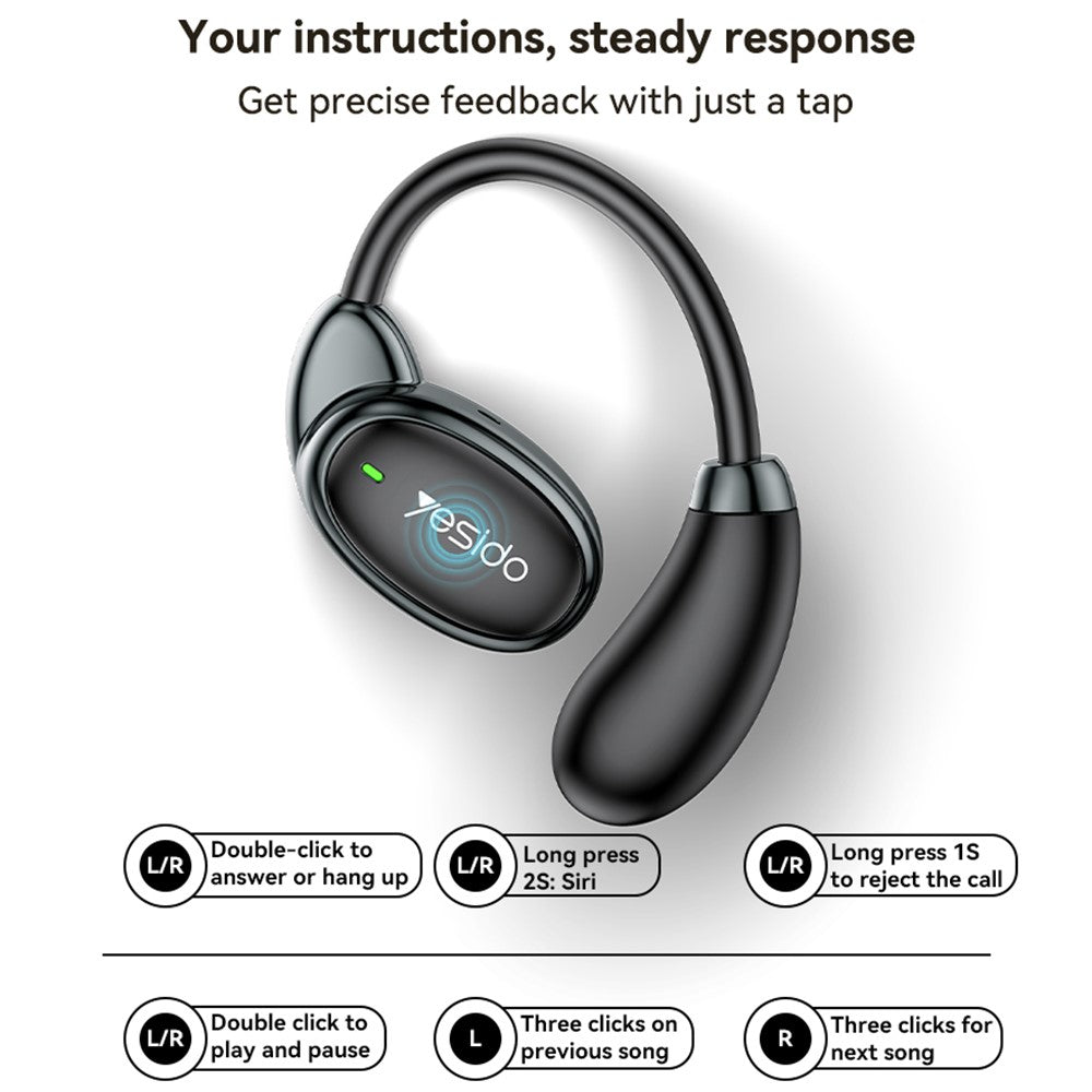 Handsfree Bluetooth Yesido YSP19 BL, TWS, Μαύρο