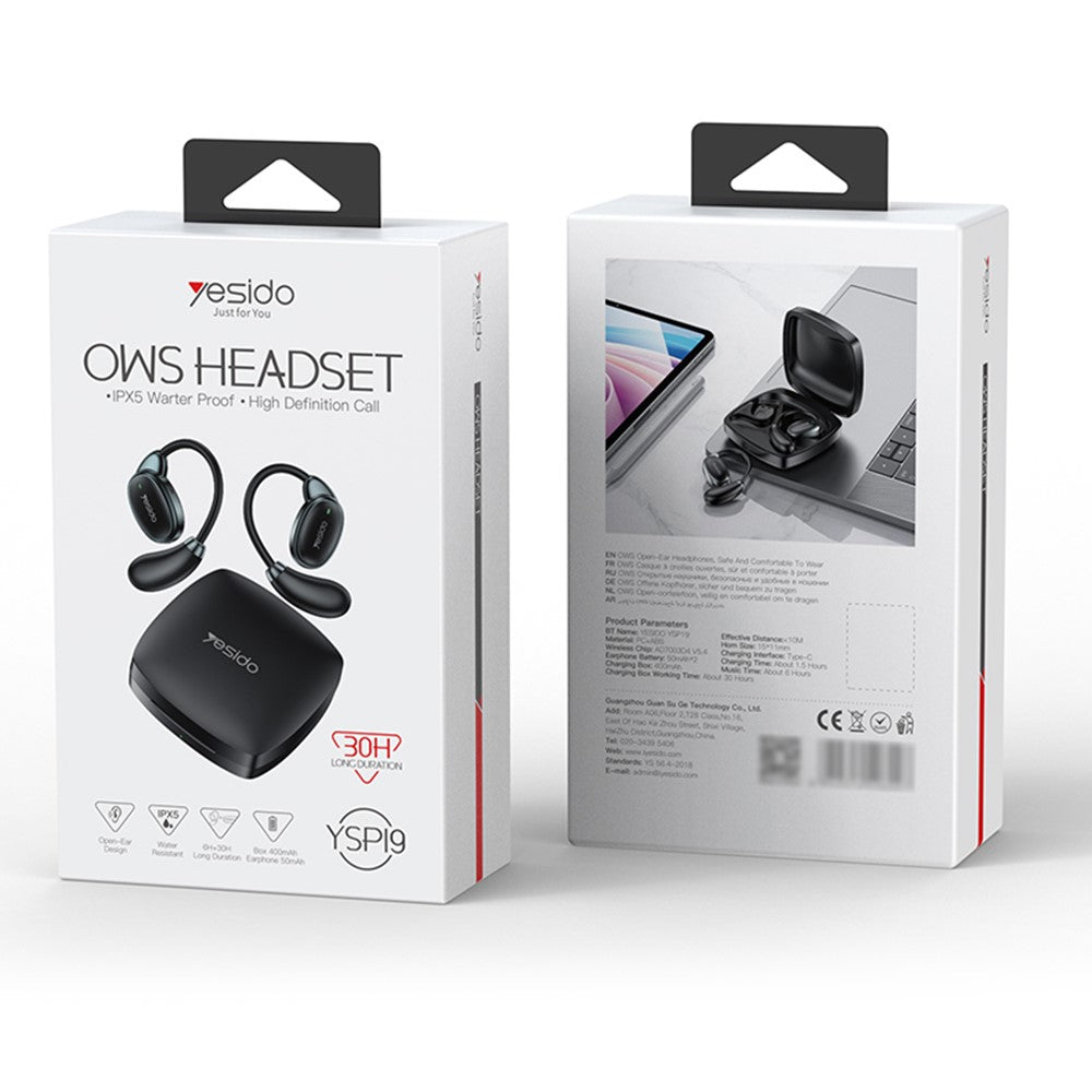 Handsfree Bluetooth Yesido YSP19 BL, TWS, Μαύρο