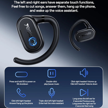 Handsfree Bluetooth Yesido YSP25, TWS, Black