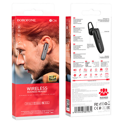 Ακουστικά Bluetooth handsfree BC36 Lucky, A2DP, μαύρο