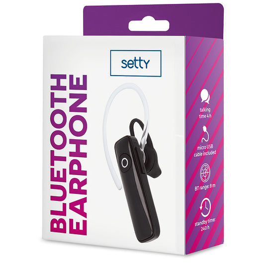 Handsfree Bluetooth Setty SBT-01, Μαύρο