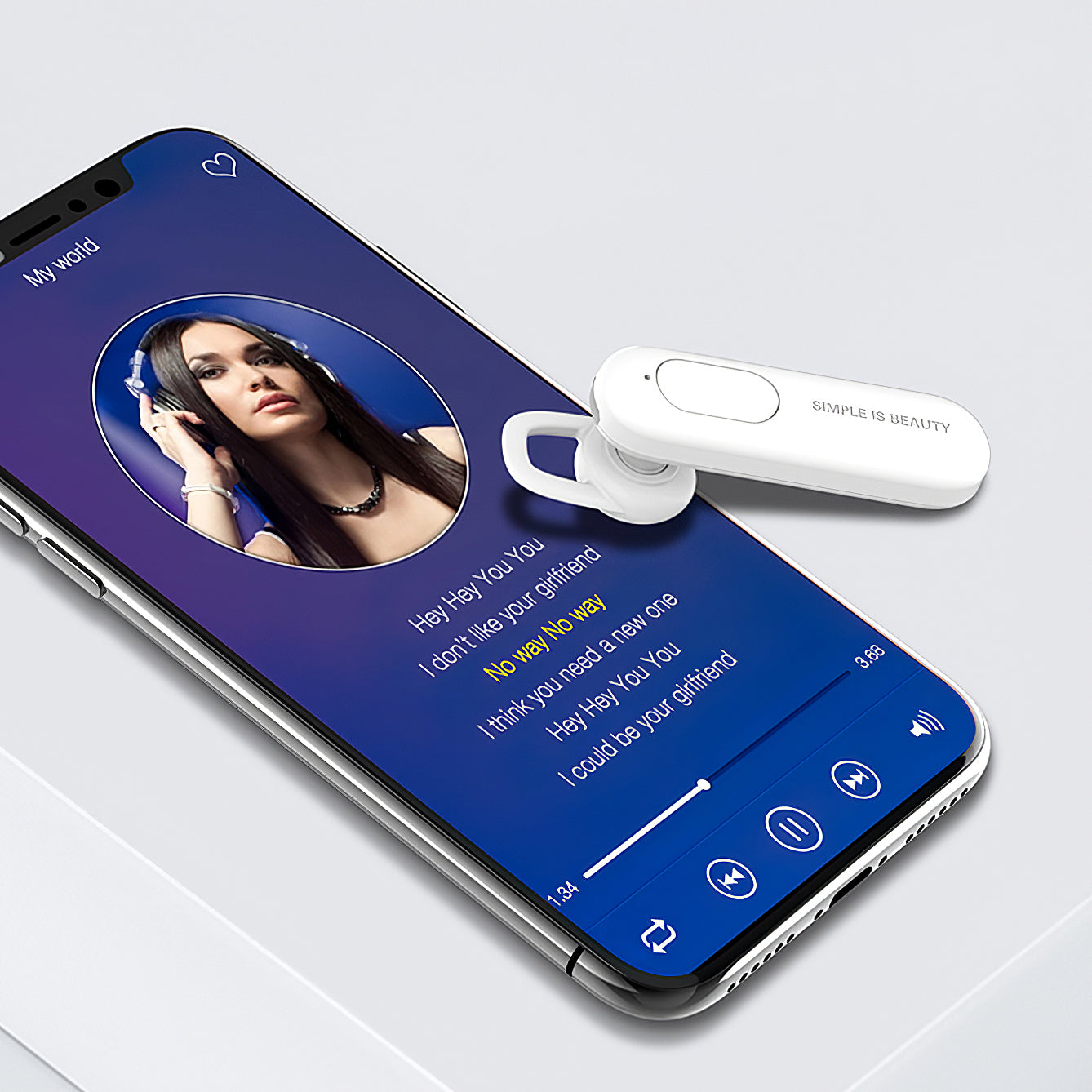 Bluetooth handsfree XO Design BE4, πολλαπλών σημείων, A2DP, λευκό