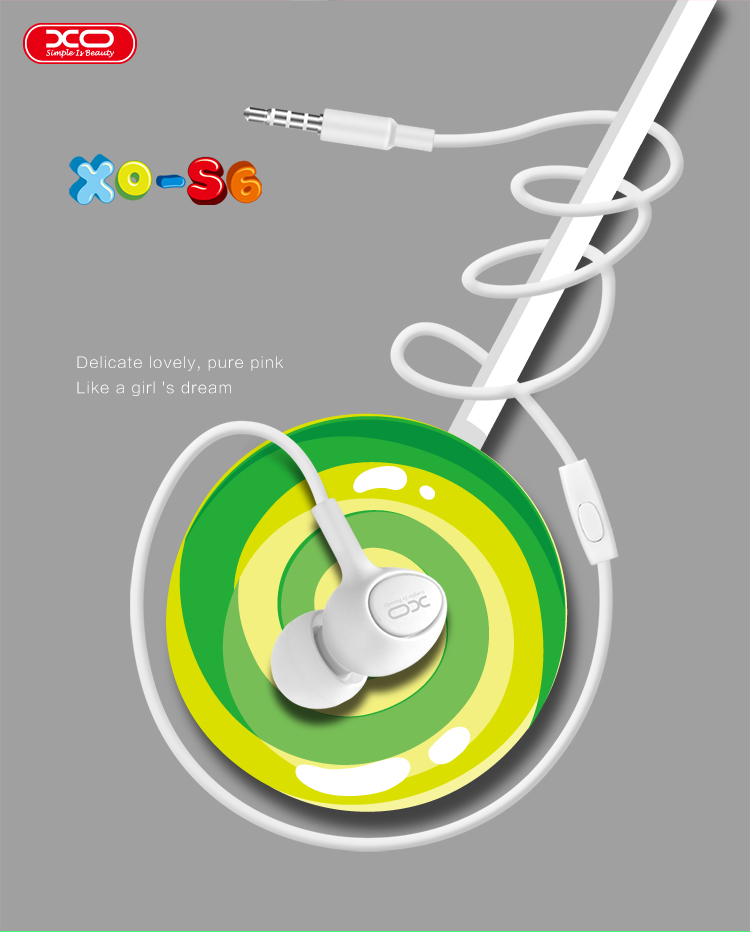 Handsfree 3.5mm XO Design S-6 Candy, Λευκό