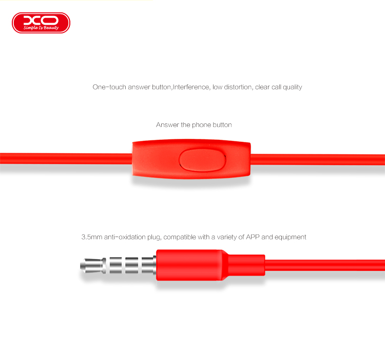 Handsfree 3.5mm XO Design S-6 Candy, Λευκό