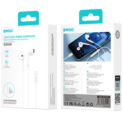 Handsfree Lightning BWOO BO-HF179, Λευκό