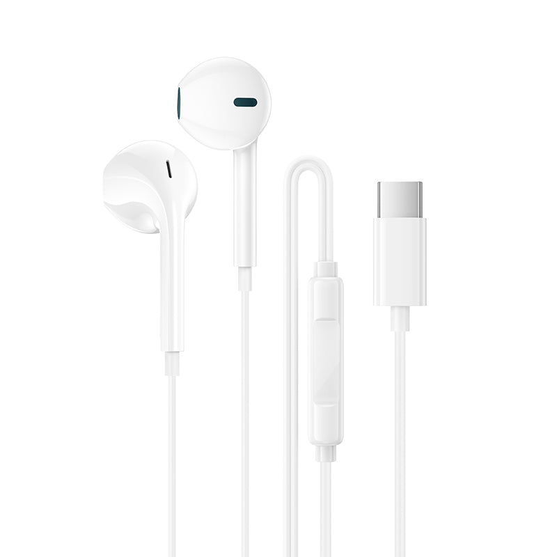 Ακουστικά handsfree USB-C Borofone BM100 Fuente, Λευκό