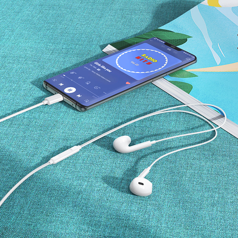 Ακουστικά handsfree USB-C Borofone BM100 Max Fuente, Λευκό